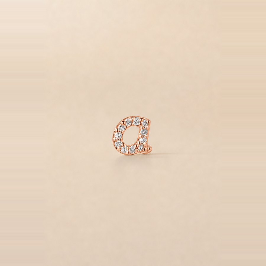 Mini Letter Pavé Stud — view 5