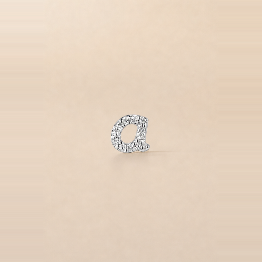 Mini Letter Pavé Stud — view 2