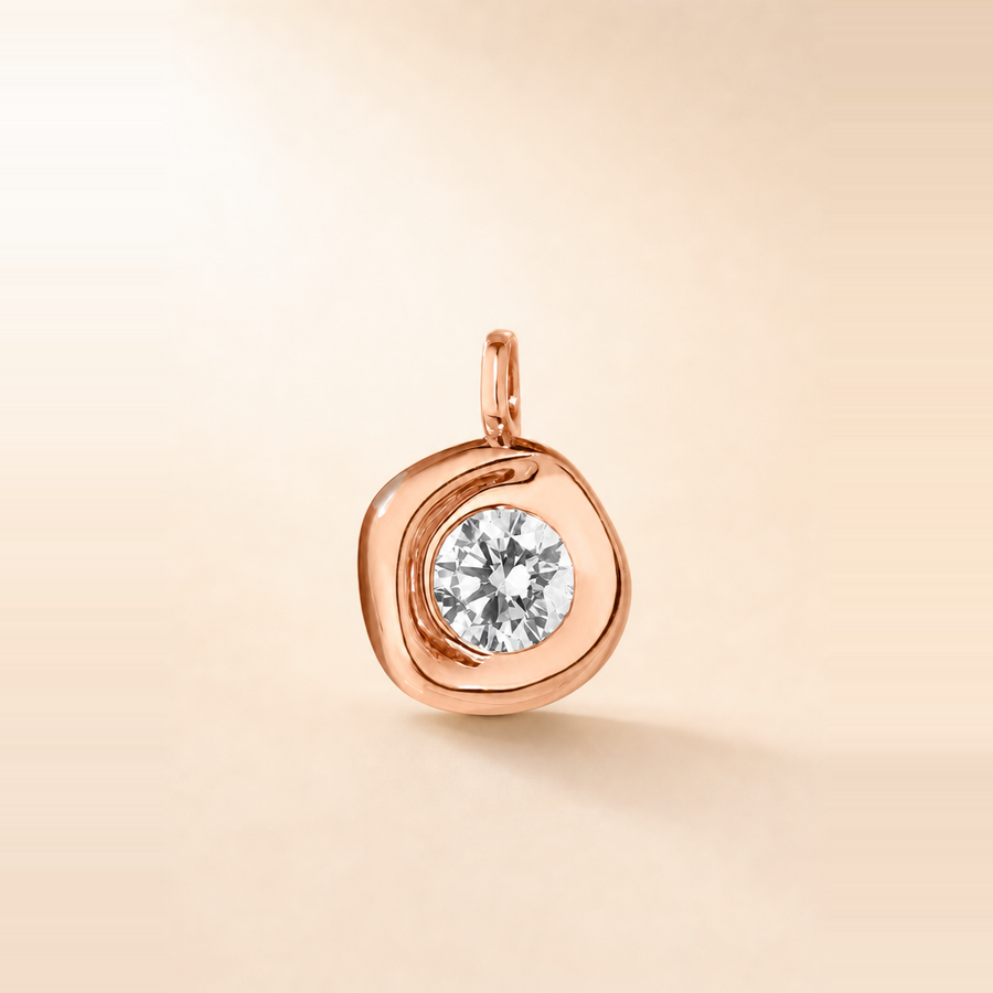 Organic Bezel Diamond Pendant — view 3