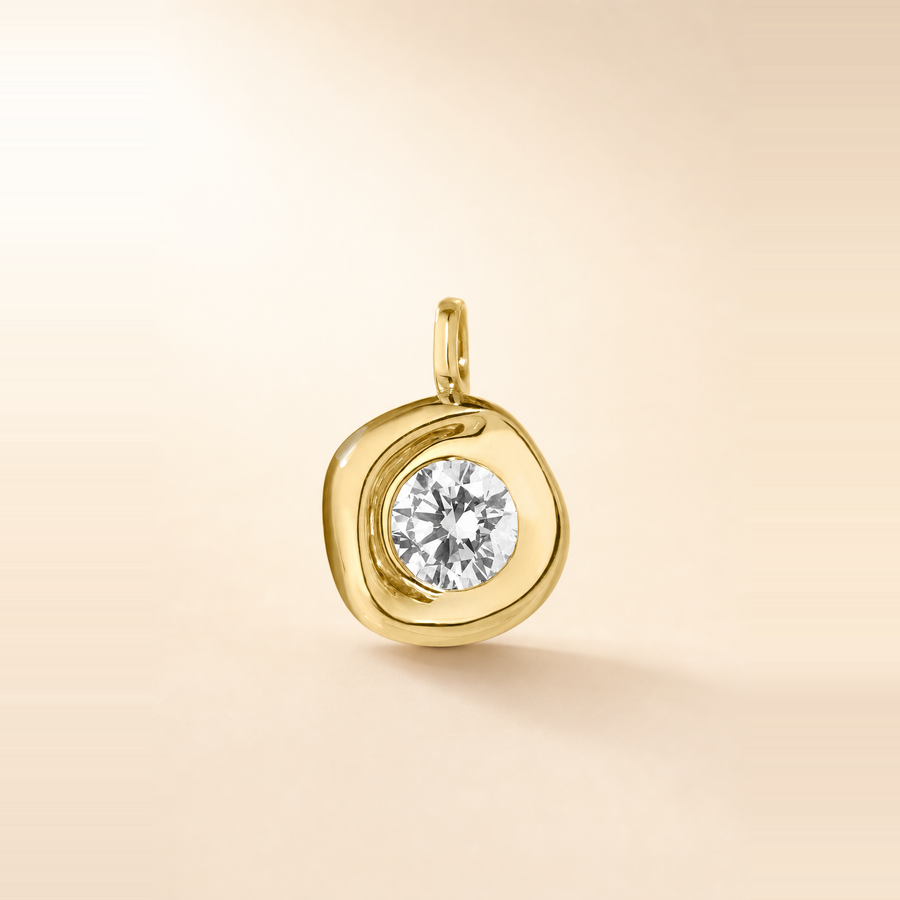 Organic Bezel Diamond Pendant — view 1