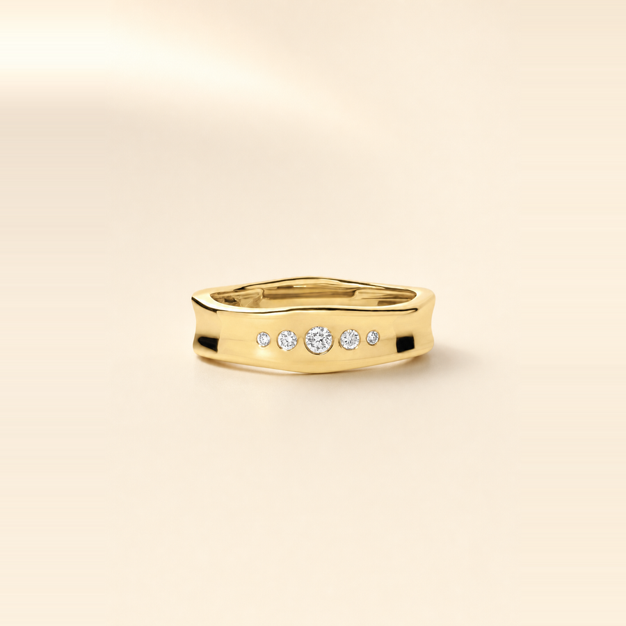 Organic Graduated Inlay Ring — view 1