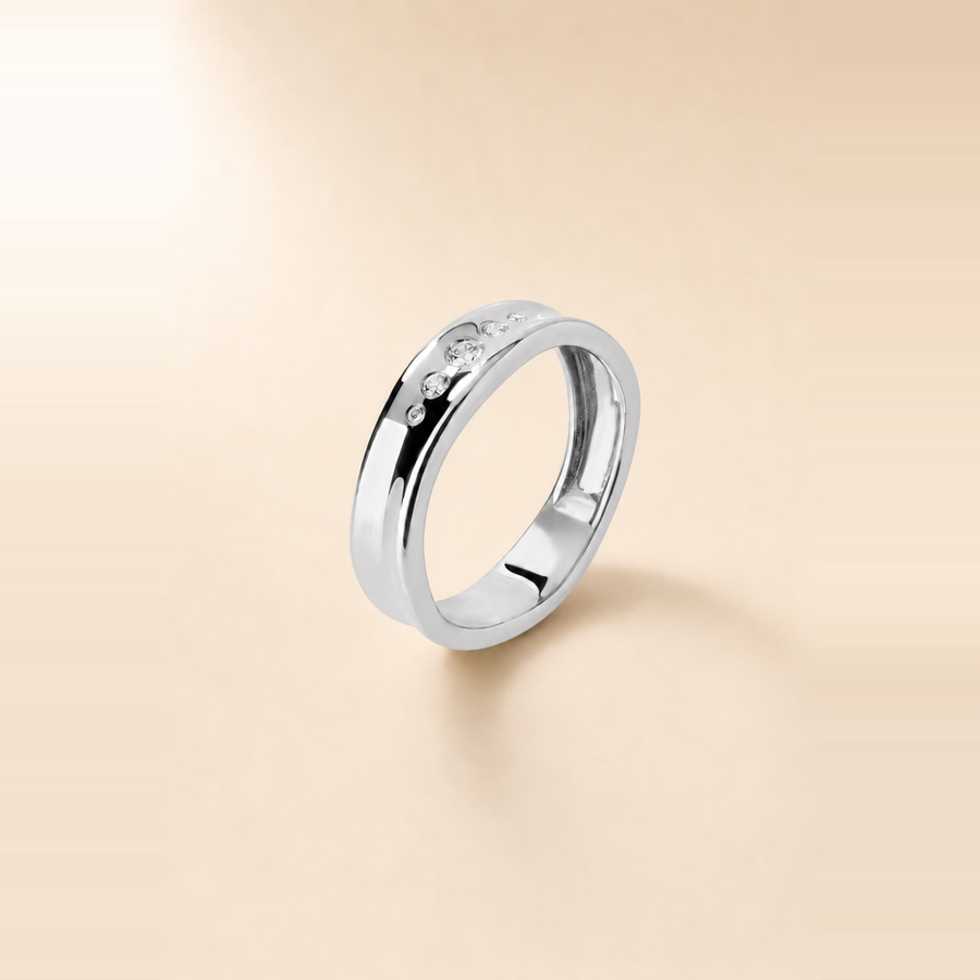 Organic Graduated Inlay Ring — view 5