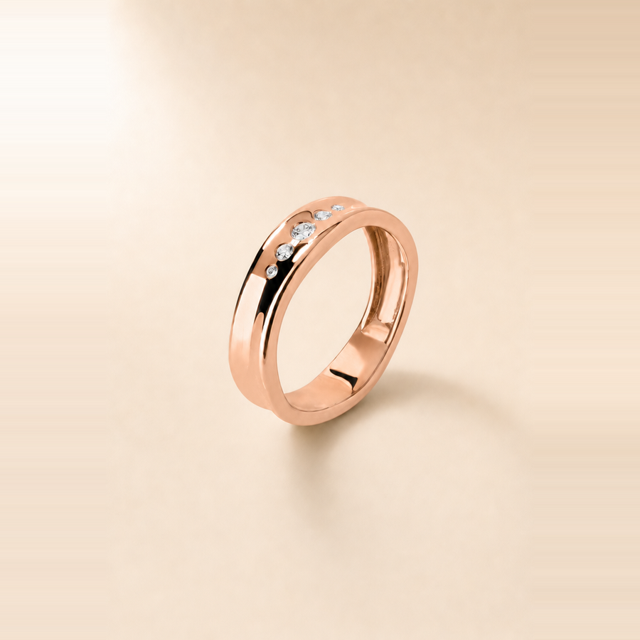 Organic Graduated Inlay Ring — view 4