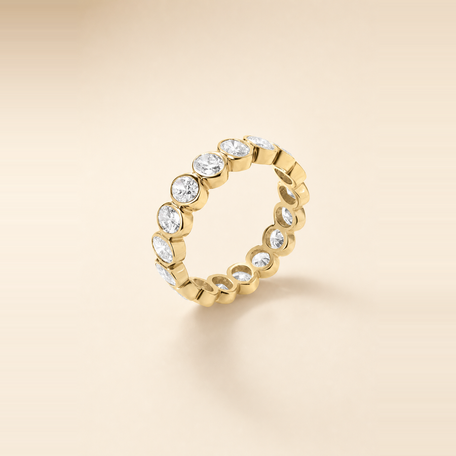 Oval Bezel Set Diamond Eternity Band — view 1