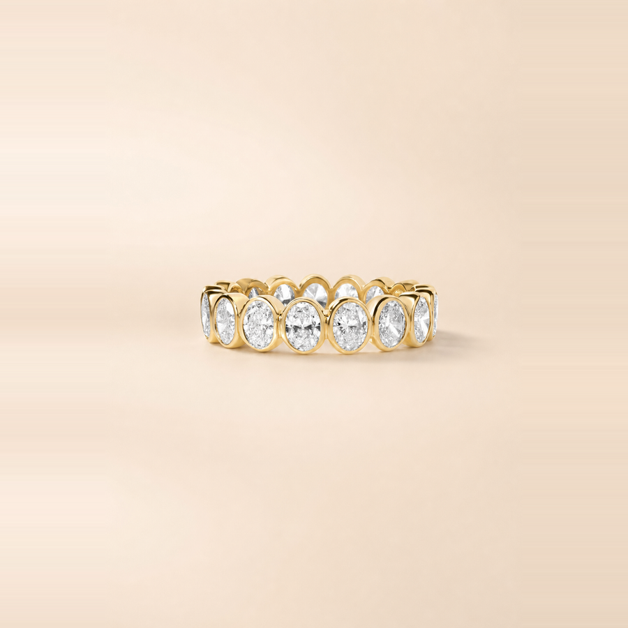 Oval Bezel Set Diamond Eternity Band — view 3