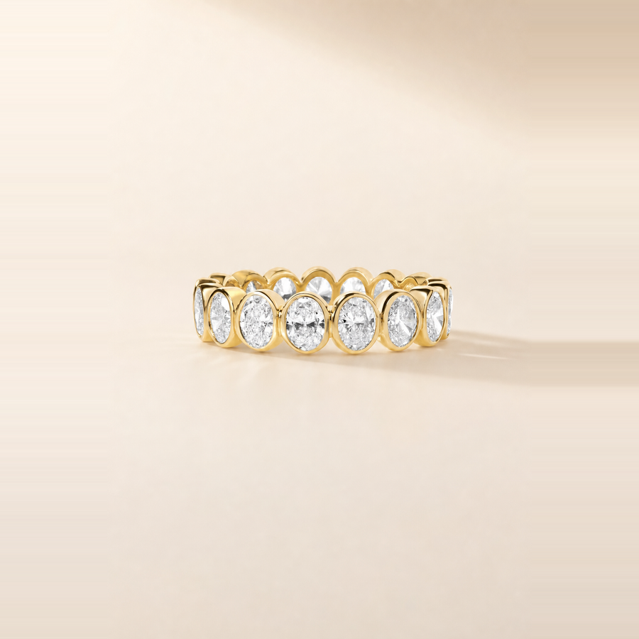 Oval Bezel Set Diamond Eternity Band — view 4