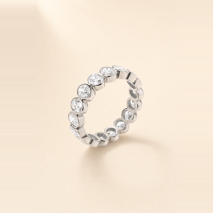 Oval Bezel Set Diamond Eternity Band — view 5