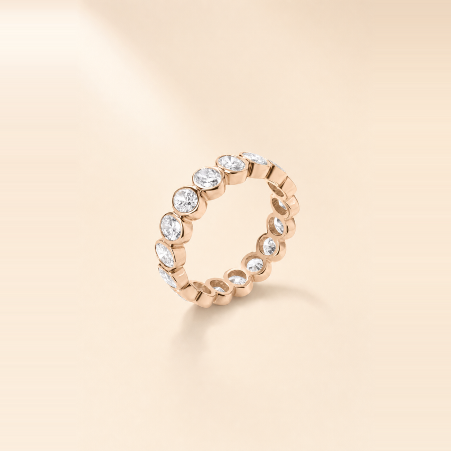 Oval Bezel Set Diamond Eternity Band — view 6