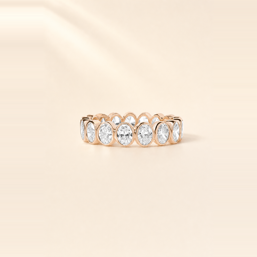 Oval Bezel Set Diamond Eternity Band — view 7