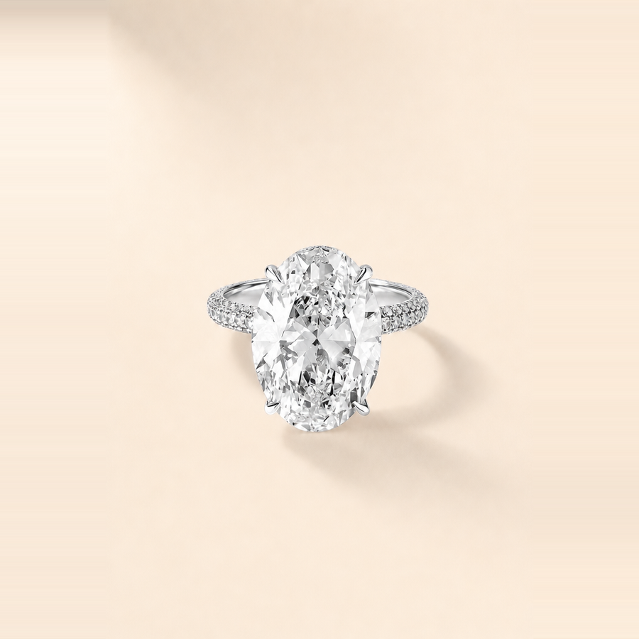 Oval Diamond in 360° Pavé Band — view 5