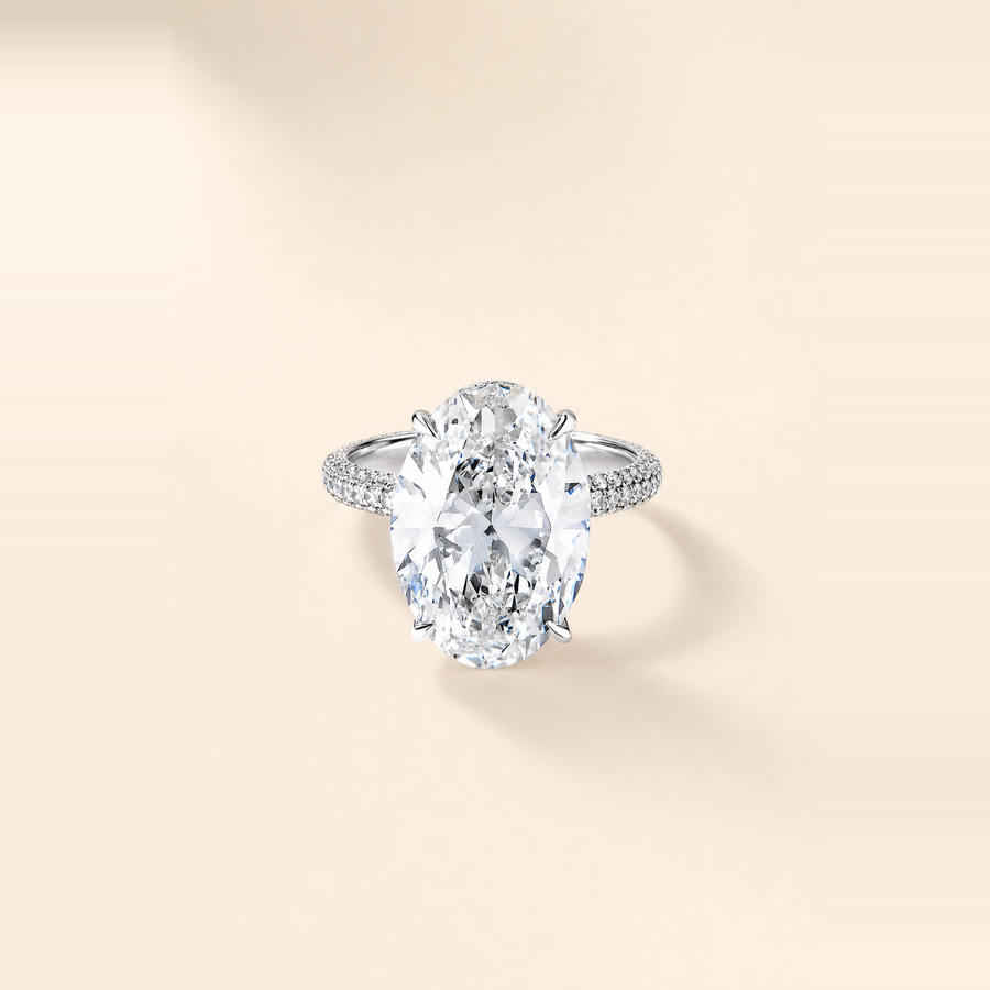 Oval Diamond in 360° Pavé Band — view 2