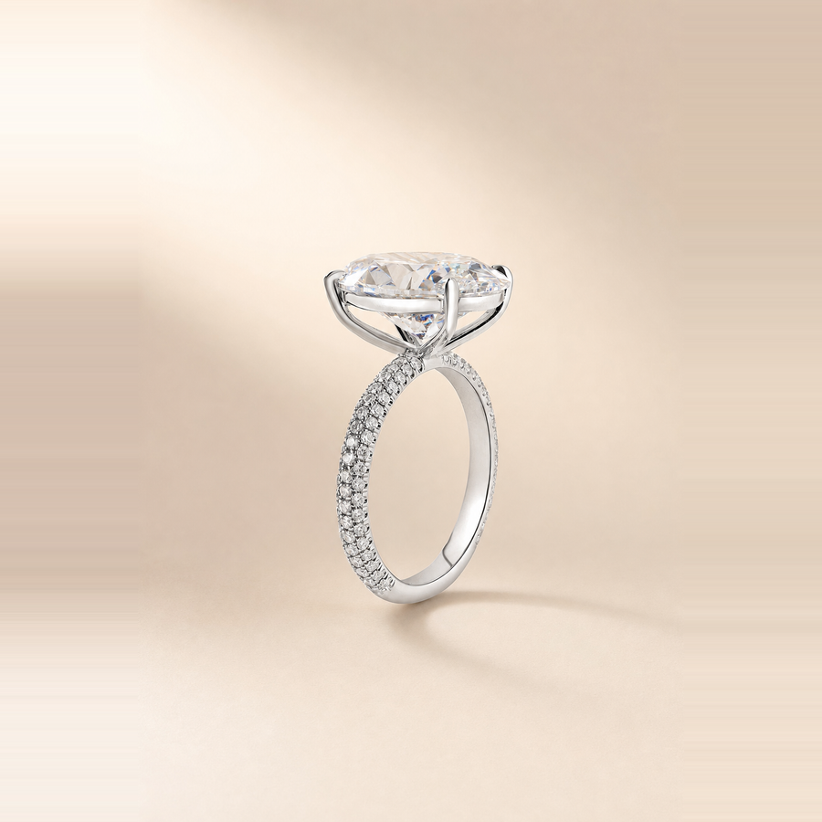 Oval Diamond in 360° Pavé Band — view 3