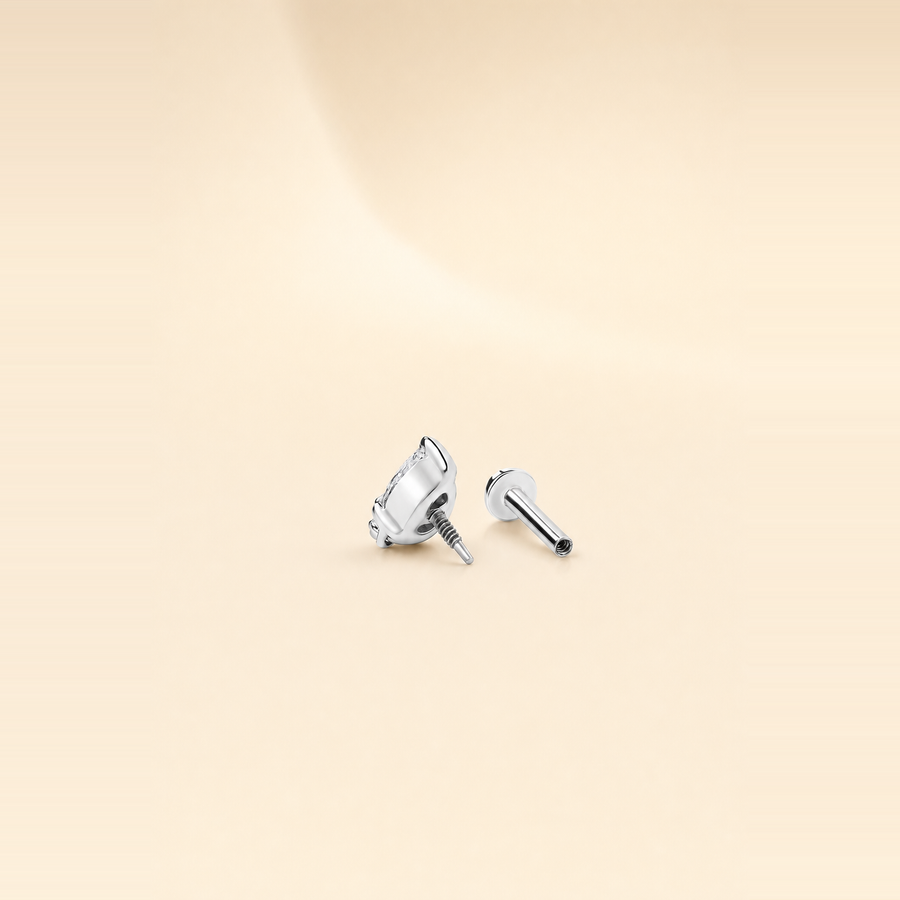 Pear Drop Diamond Flatback Piercing — view 4