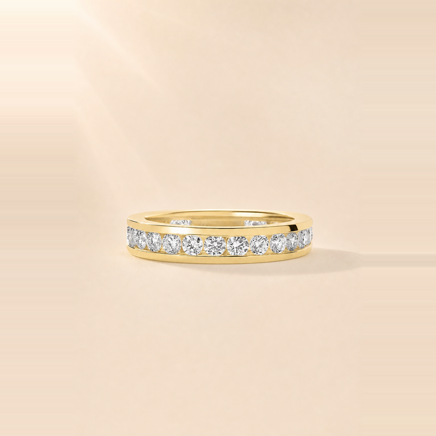 Round Channel Set Eternity Band — view 3