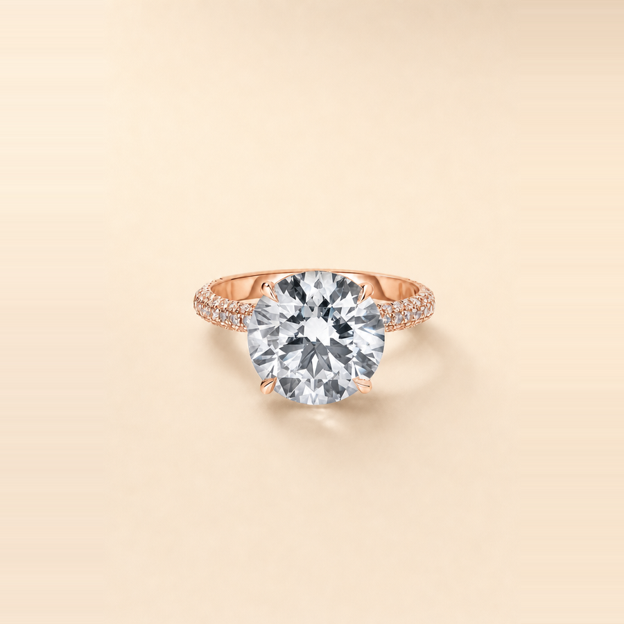 Round Diamond in Full Pavé Band — view 4