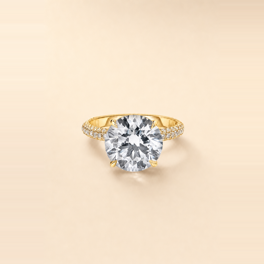 Round Diamond in Full Pavé Band — view 1