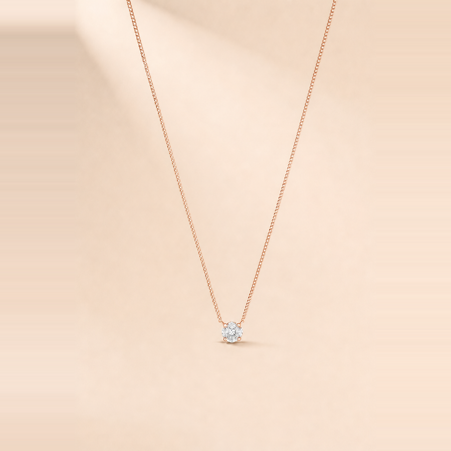Round Illusion Solitaire Pendant Necklace — view 5