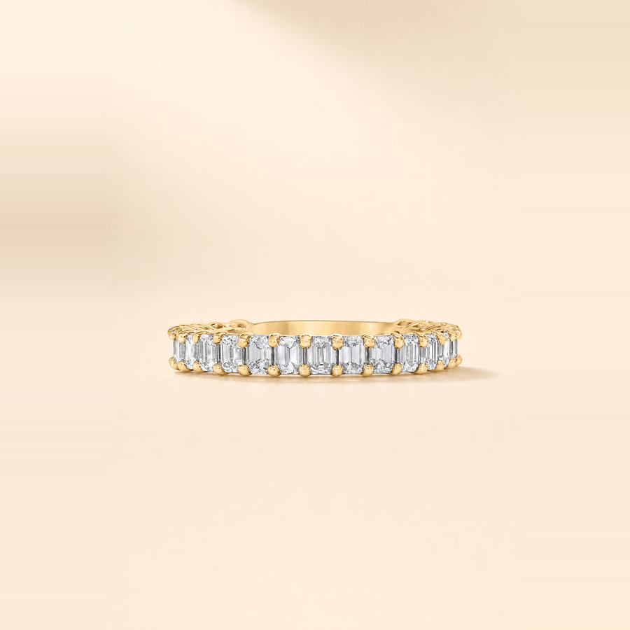 Emerald Shared Prong Diamond Eternity Band — view 5