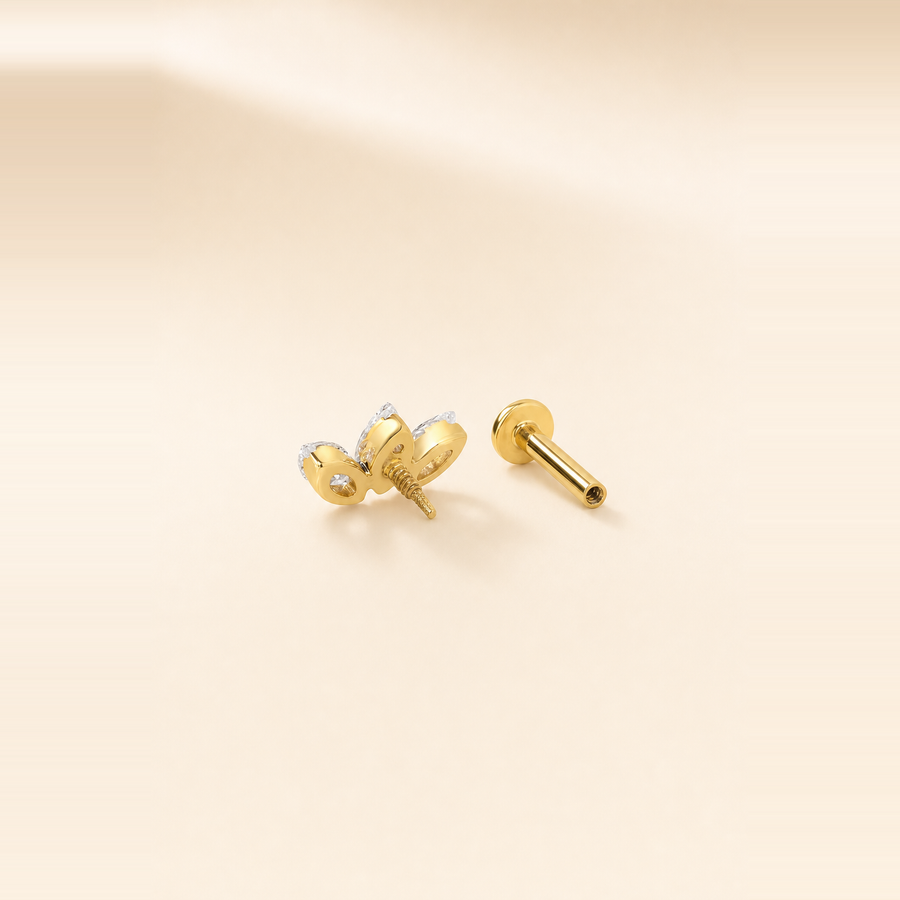 Trio Marquise Diamond Flatback Piercing — view 3