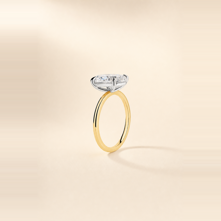 Oval Solitaire Diamond with Extra Thin Band &mdash; view 5