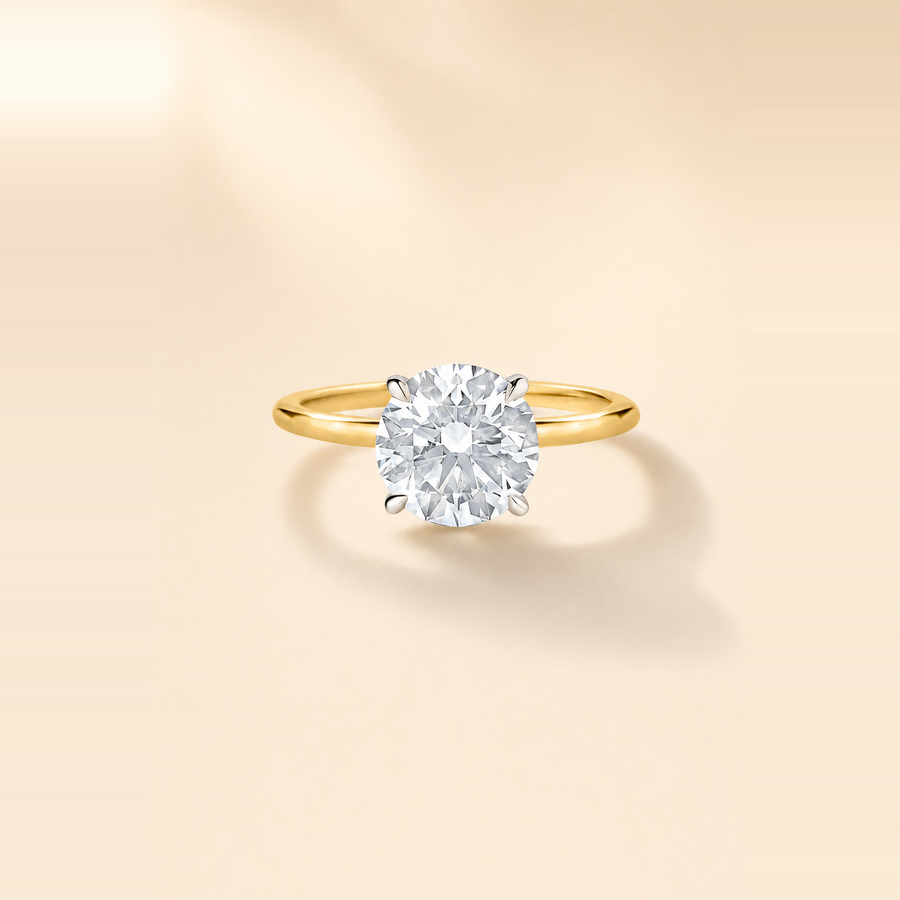 Round Brilliant Solitaire Diamond with Extra-Thin Band &mdash; view 3