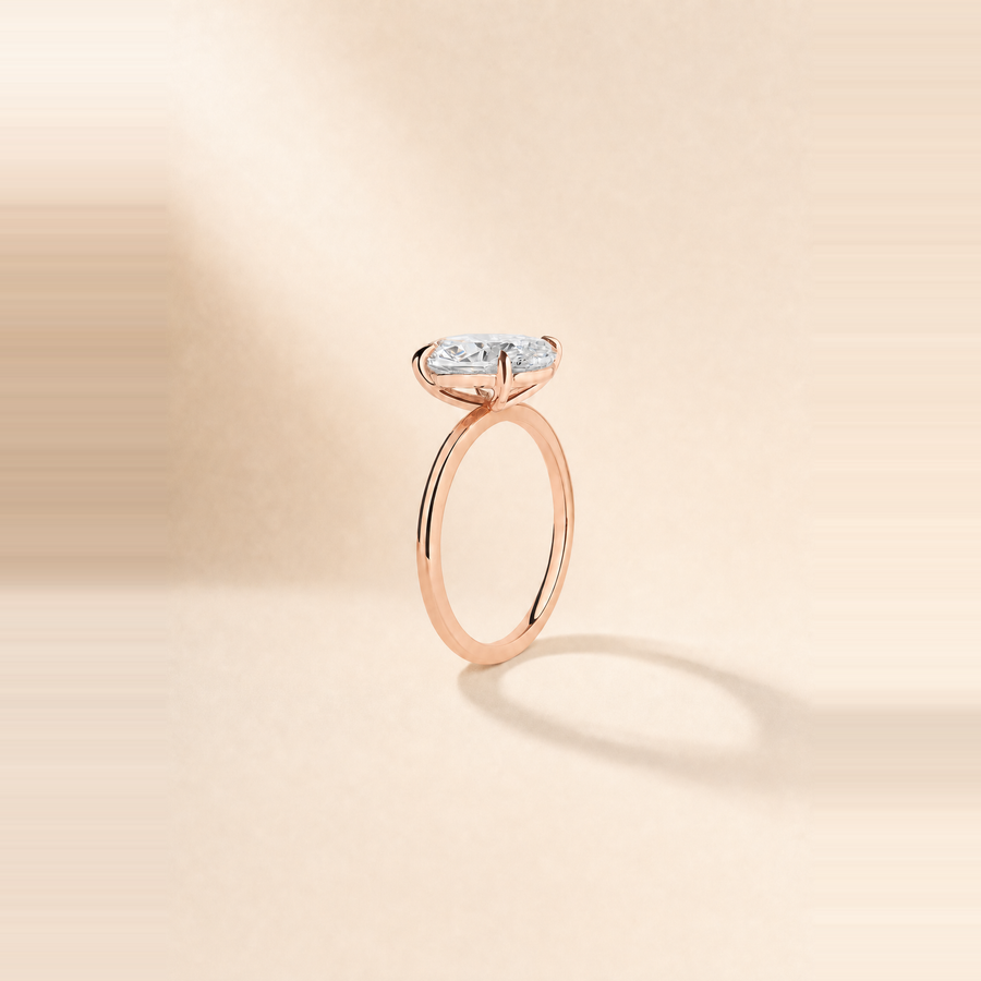 Round Brilliant Solitaire Diamond with Extra-Thin Band &mdash; view 6