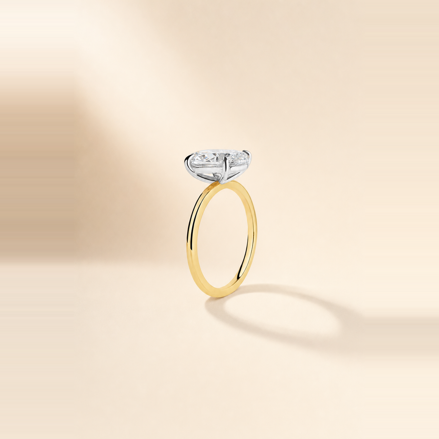 Round Brilliant Solitaire Diamond with Extra-Thin Band &mdash; view 4
