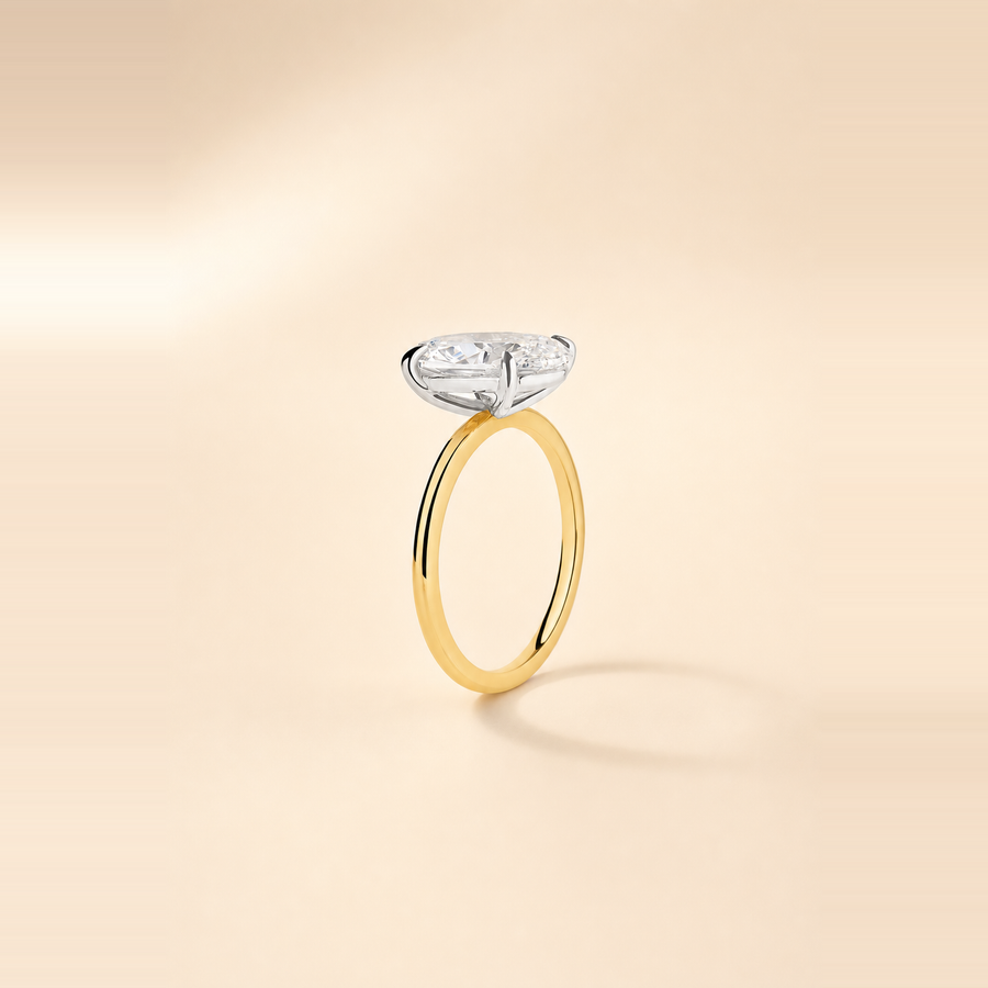 Oval Solitaire Diamond with Extra Thin Band &mdash; view 6