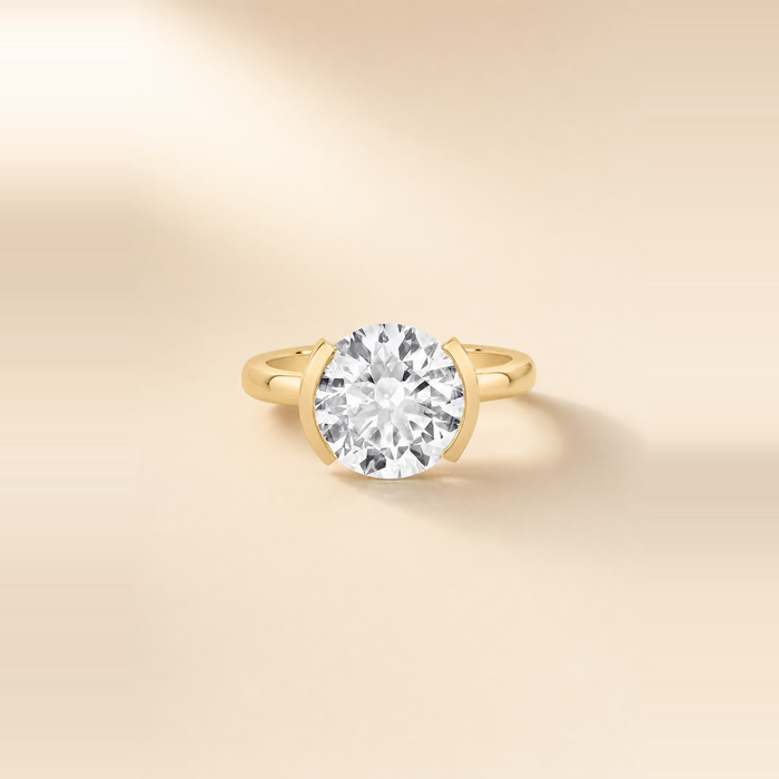 Round Brilliant Half-Bezel Set Diamond Solitaire