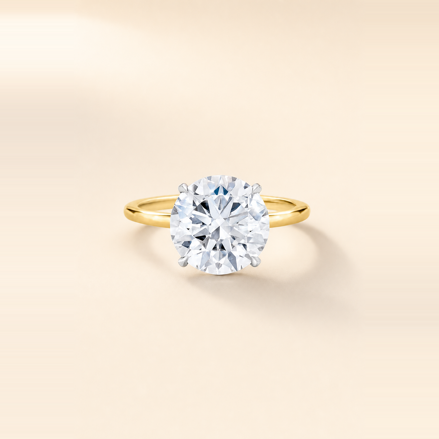 Round Brilliant Solitaire Diamond with Extra-Thin Band &mdash; view 1