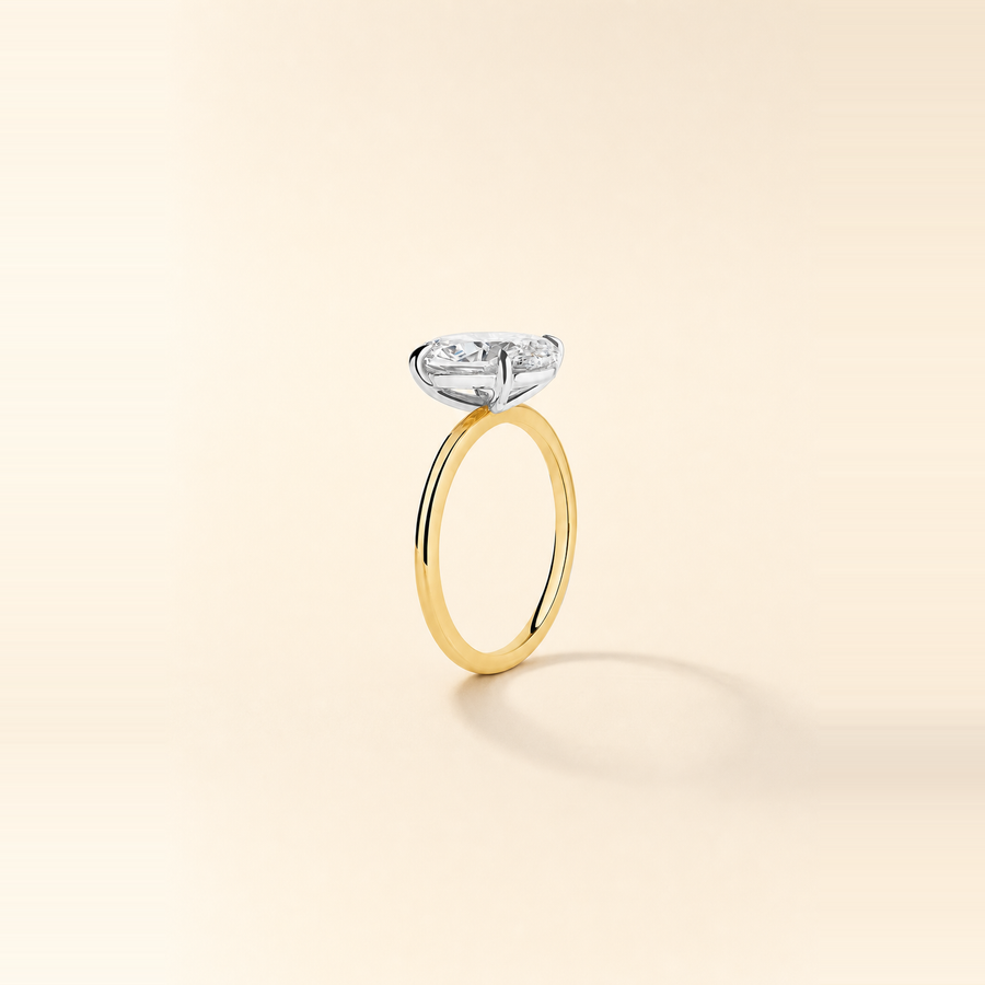 Round Brilliant Solitaire Diamond with Extra-Thin Band &mdash; view 5