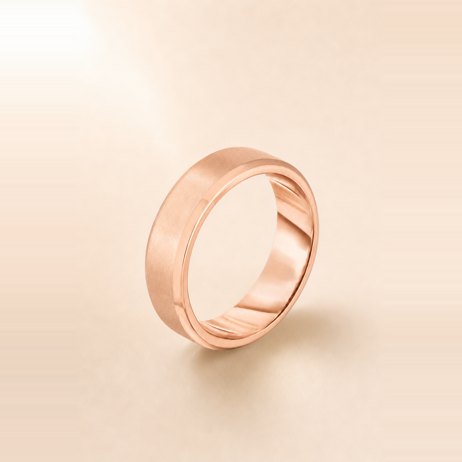 4mm Contrast + Beveled Wedding Band &mdash; view 8