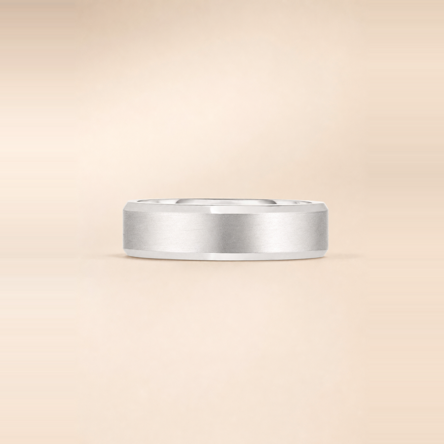 4mm Contrast + Beveled Wedding Band &mdash; view 4