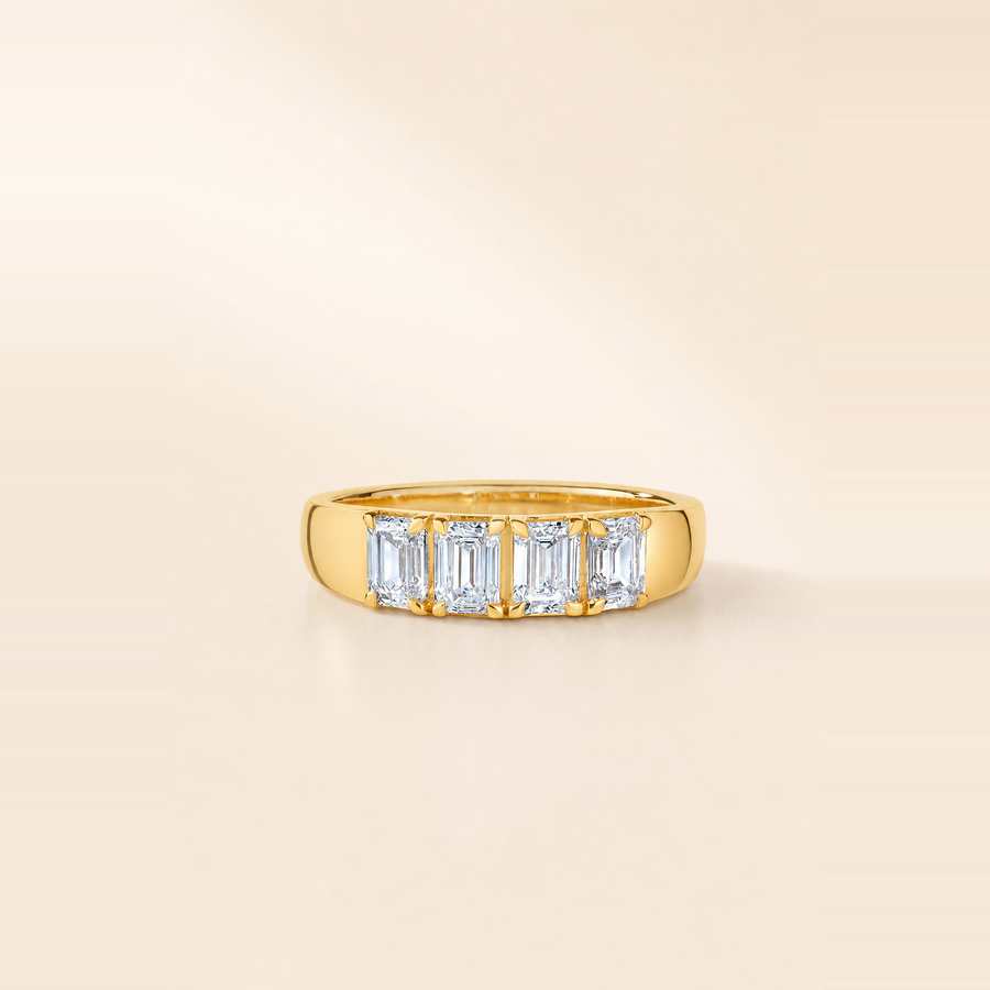 4-Stone Emerald Cut Wedding Band &mdash; view 1