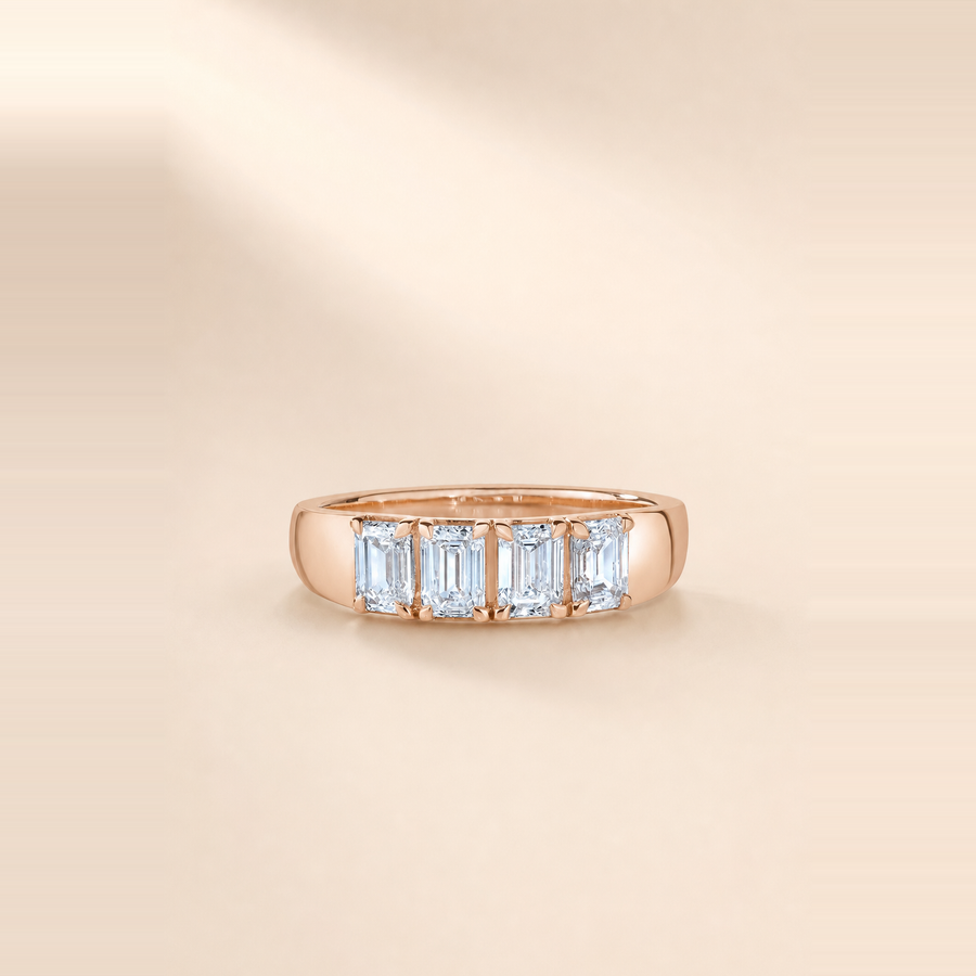 4-Stone Emerald Cut Wedding Band &mdash; view 5