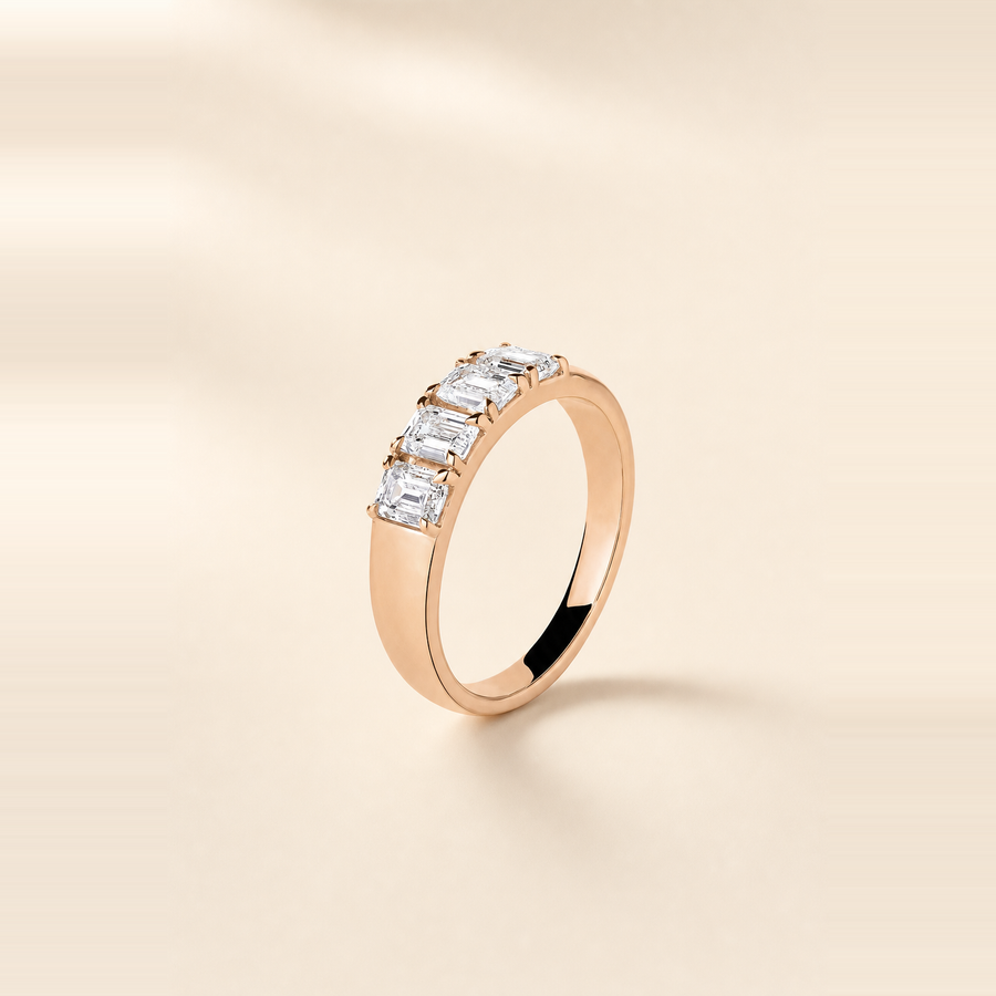 4-Stone Emerald Cut Wedding Band &mdash; view 6