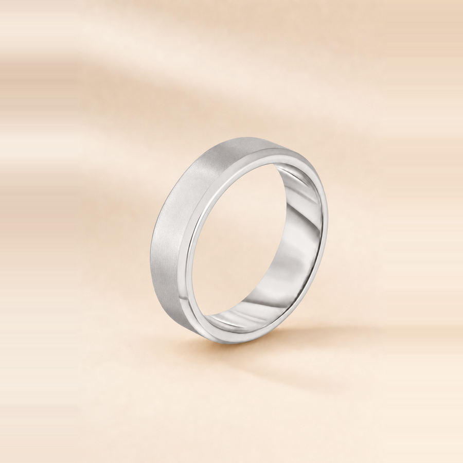 5mm Contrast + Beveled Wedding Band &mdash; view 9