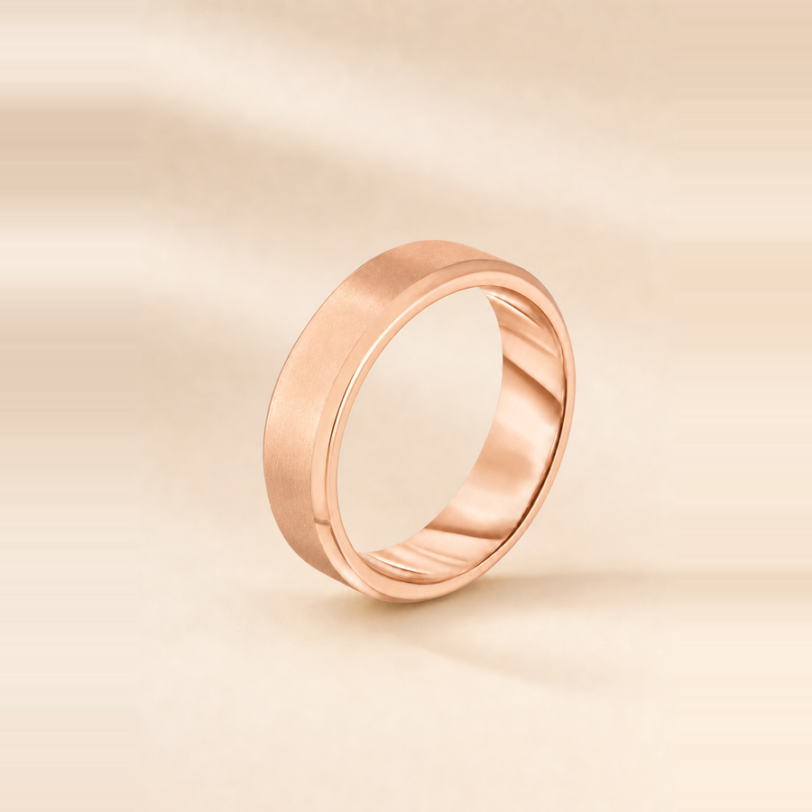 5mm Contrast + Beveled Wedding Band &mdash; view 8