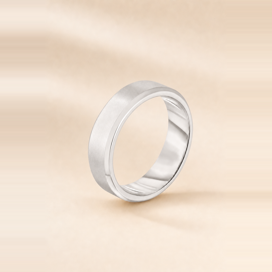 5mm Contrast + Beveled Wedding Band &mdash; view 2