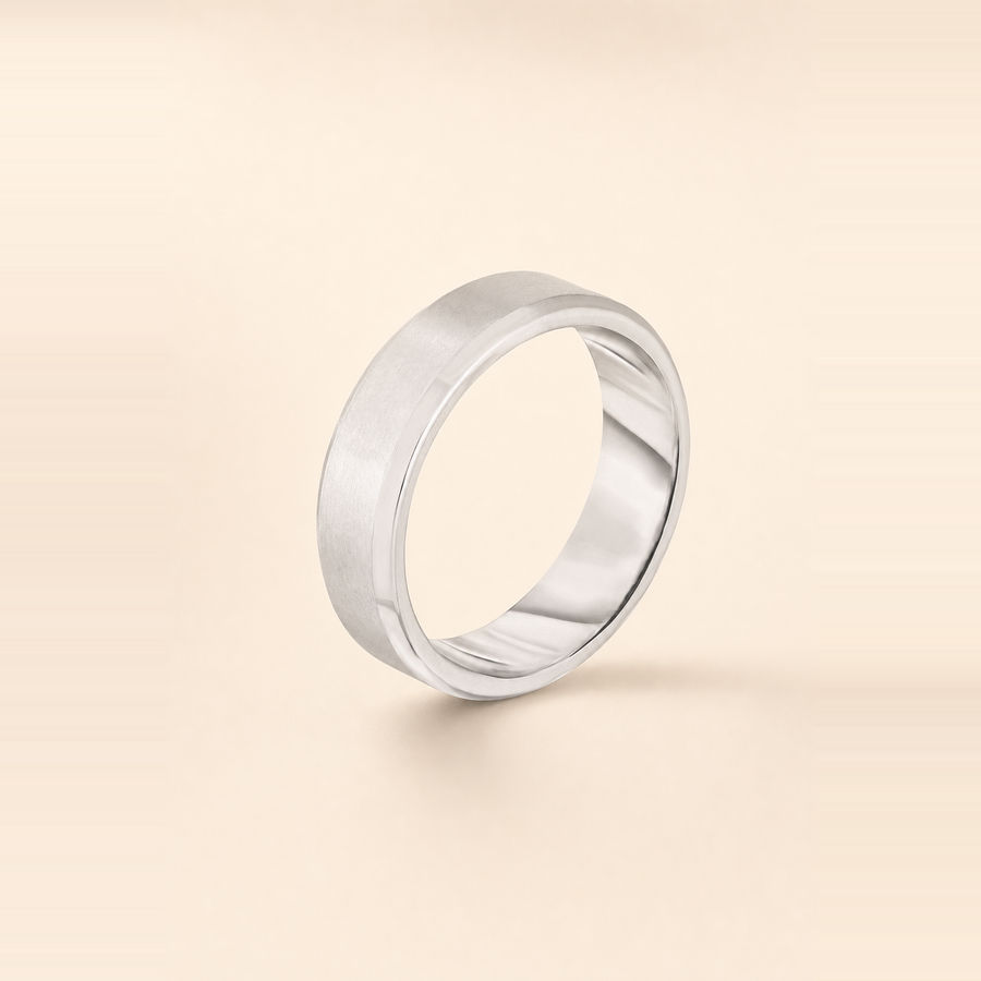 5mm Contrast + Beveled Wedding Band &mdash; view 5