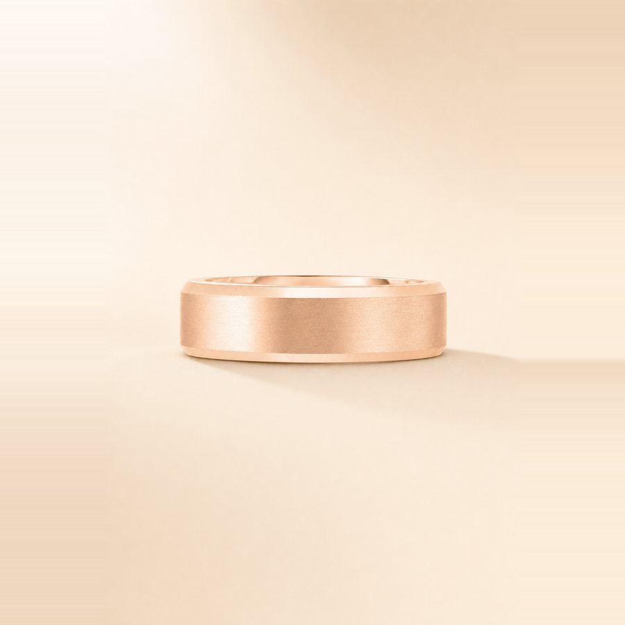 5mm Contrast + Beveled Wedding Band &mdash; view 6