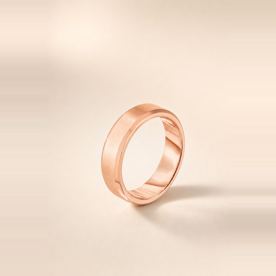 5mm Contrast + Beveled Wedding Band &mdash; view 7