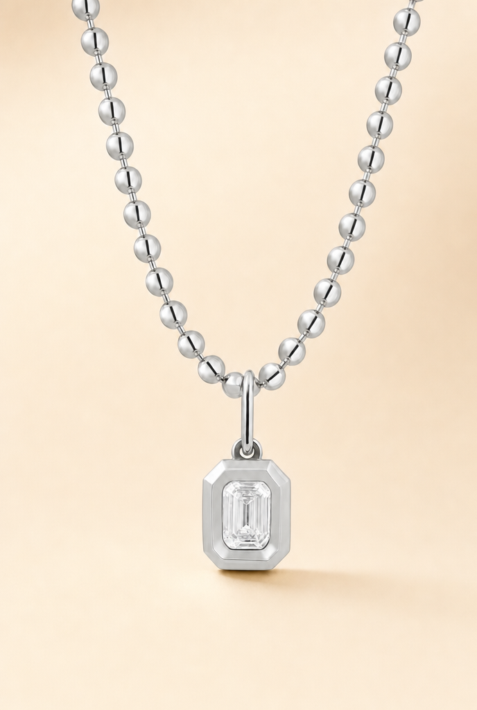 Bezel Pendant Necklace &mdash; view 3