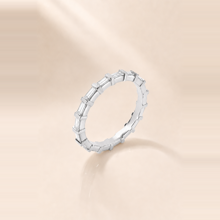 Baguette Bar-Set Diamond Eternity Band &mdash; view 9