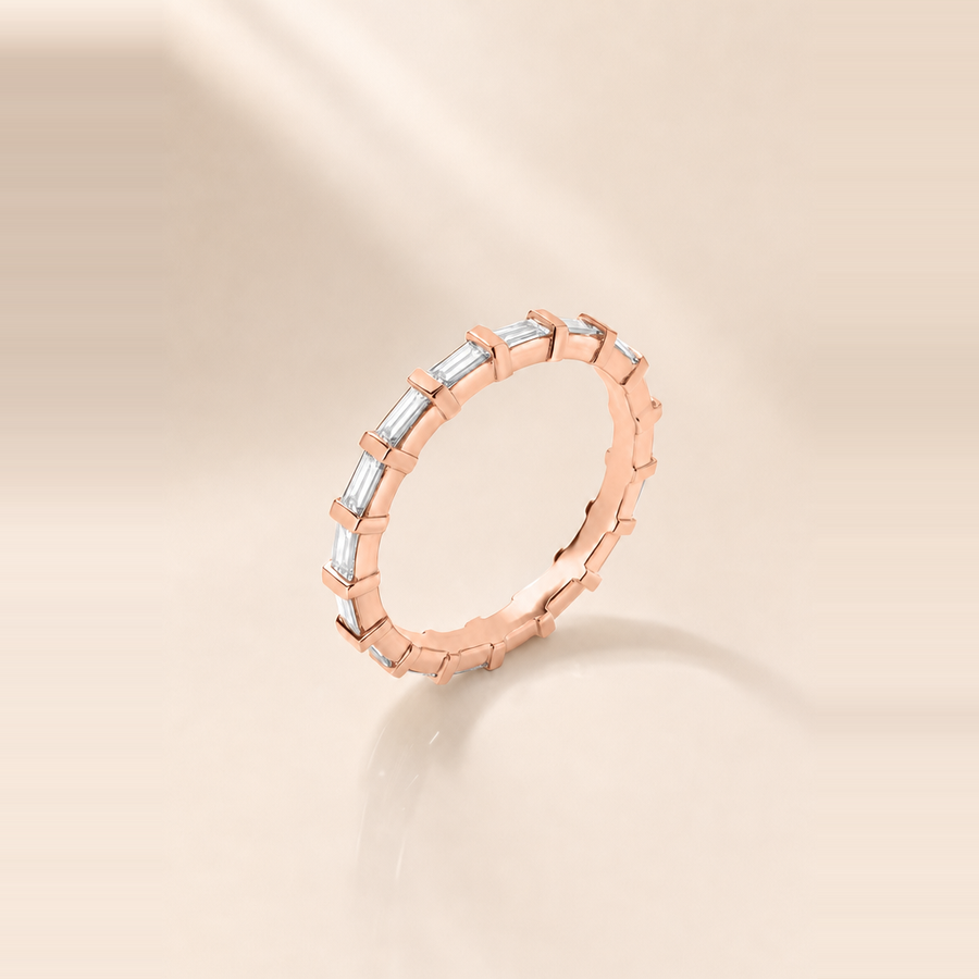 Baguette Bar-Set Diamond Eternity Band &mdash; view 8