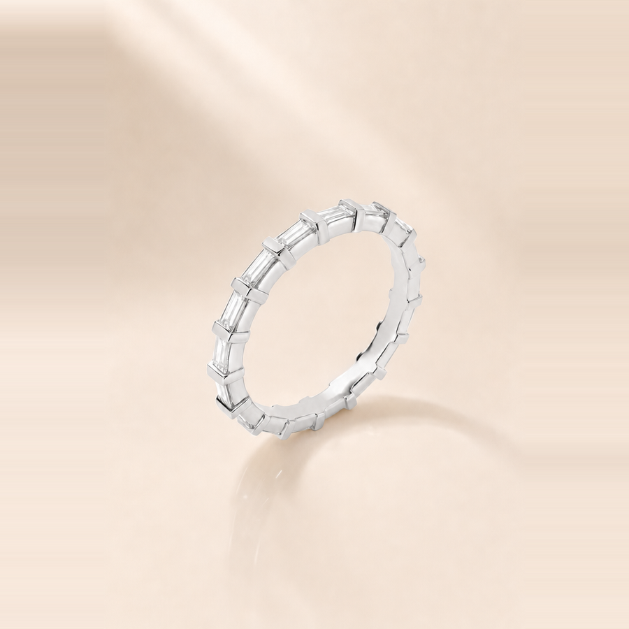 Baguette Bar-Set Diamond Eternity Band &mdash; view 2