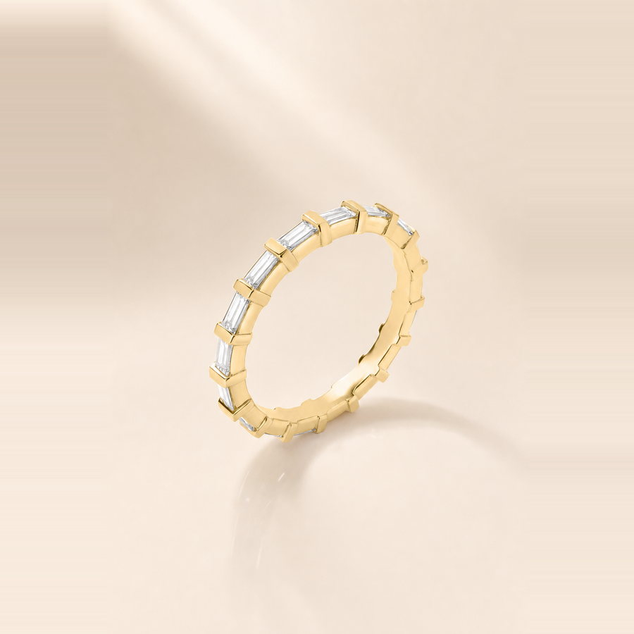 Baguette Bar-Set Diamond Eternity Band &mdash; view 5