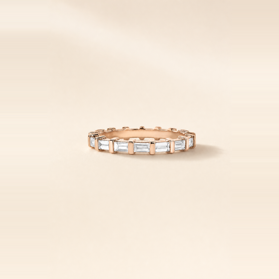 Baguette Bar-Set Diamond Eternity Band &mdash; view 6