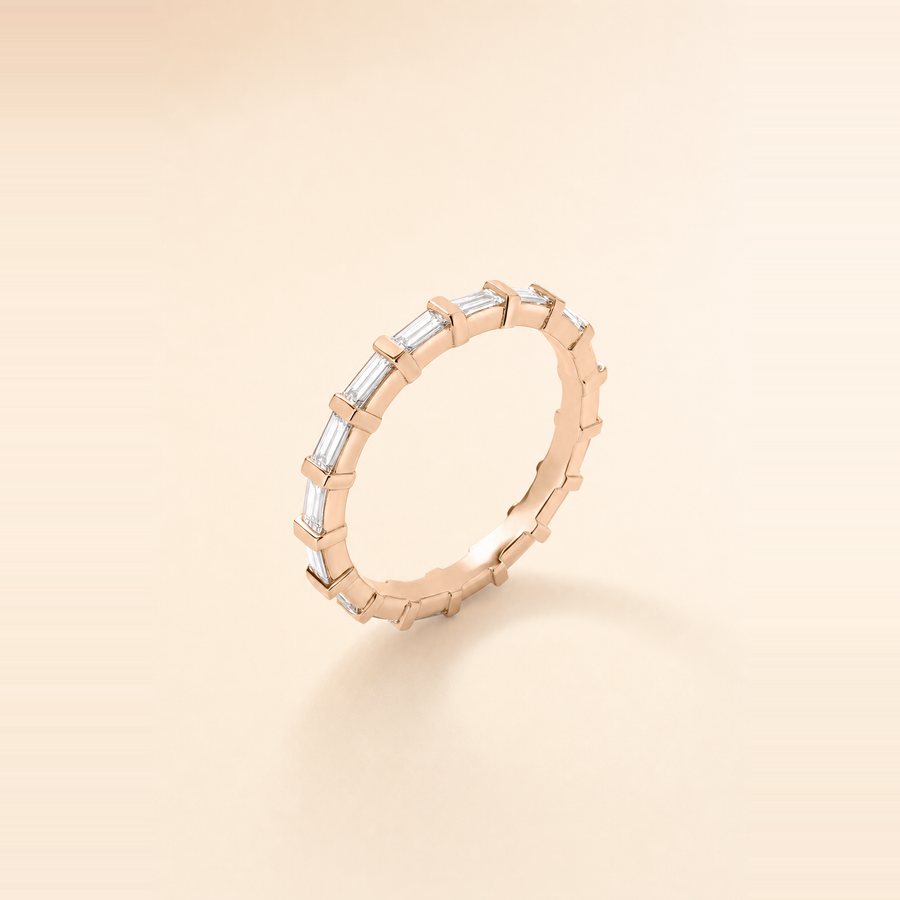 Baguette Bar-Set Diamond Eternity Band &mdash; view 7