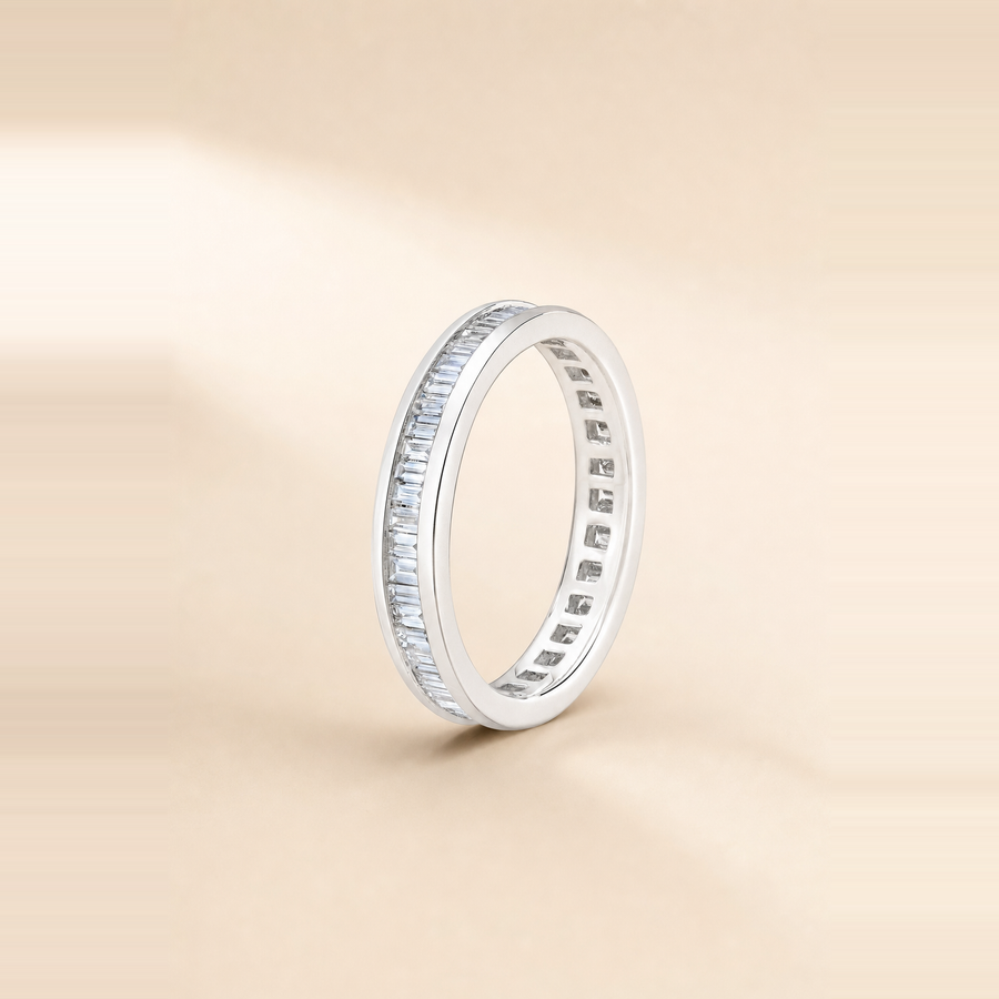Baguette Channel Set Diamond Eternity Band &mdash; view 9